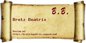 Bretz Beatrix névjegykártya